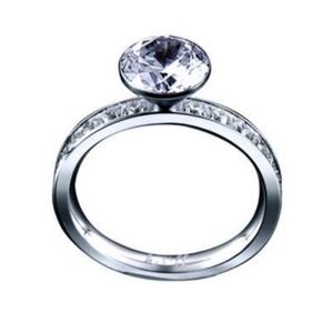 B. Tiff stainless steel engagement ring 2 carat
